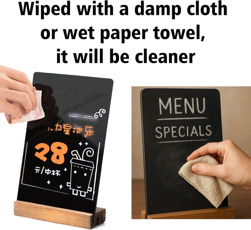 JDEA Wooden Double-Sided Chalkboard with Base (2 Pack) - 8.7x11.5 inches, Black - Image 5